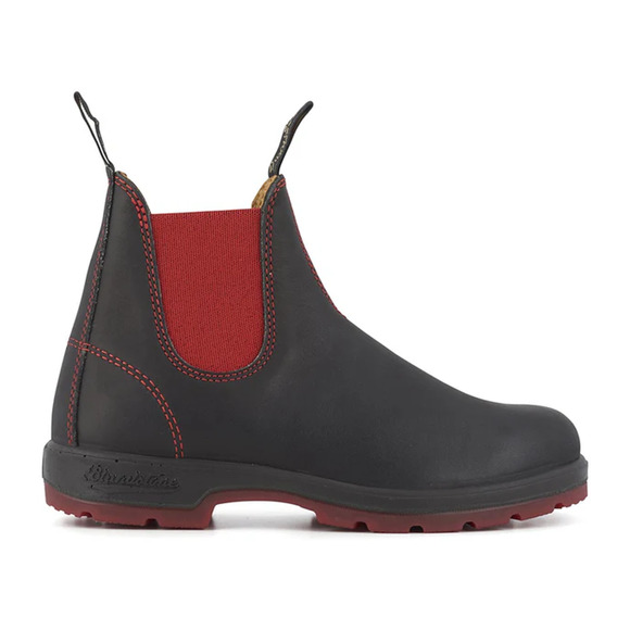 Blundstone Women's 1316 Leather Chelsea Boots Black/Red Heritage - Size 8 - Picture 1 of 11